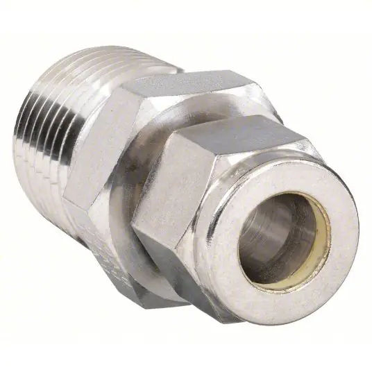Parker 4MTC8N-316 Thermocouple Connector 316 Stainless Steel, Compression x MNPT, For 1/4 in Tube OD