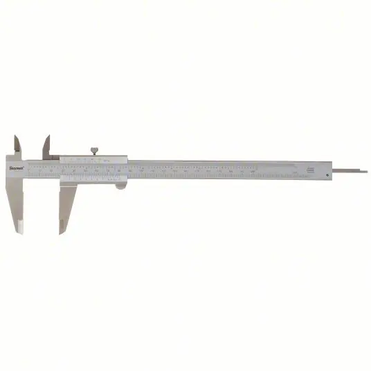 Starrett 125MEA-8/200 4-Way Vernier Caliper 0 in to 8 in/0 mm to 203.2 mm Range, 1 1/2 in Jaw Dp, Slide, Std Jaw