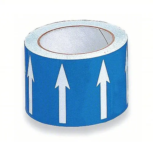 Harris DA-3WB Arrow Tape Blue, White, 4 in Wd, 54 ft Roll Lg
