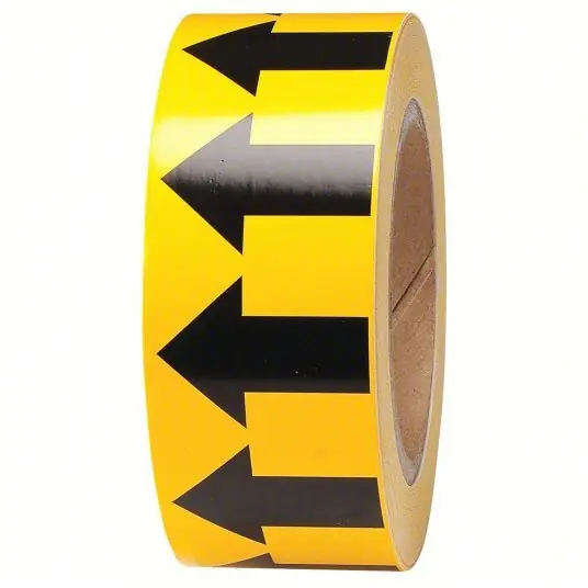 Brady 91420 Pipe Marking Tape Yellow, Black, 2 in Wd, 90 ft Roll Lg