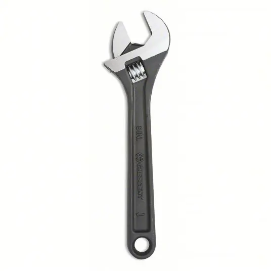 Crescent AT28VS Adjustable Wrench Alloy Steel, Black Oxide, 8 in Overall Lg, 1 1/8 in Jaw Capacity