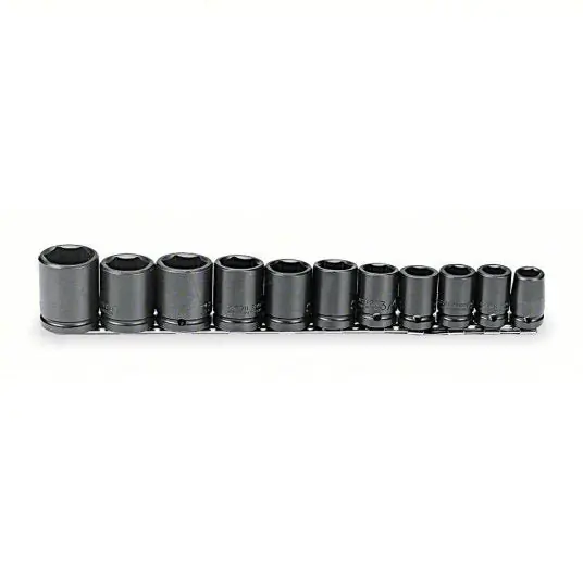 Proto J74102 Impact Socket Set 1/2 in Drive Size, 11 Pieces, 1/2 in to 1 1/8 in Socket Size Range