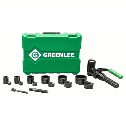 Greenlee 7906SB Quick Draw 90 Hydraulic Knockout Kit, 8-Ton Knockout Punch Kit with Slug-Buster, 1/2" to 2"