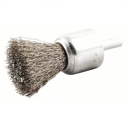 KVM Tools 66252838838 End Brush Crimped Stainless Steel, 1 in Dia, 0.006 in Fill Dia, 1/4 in Shank