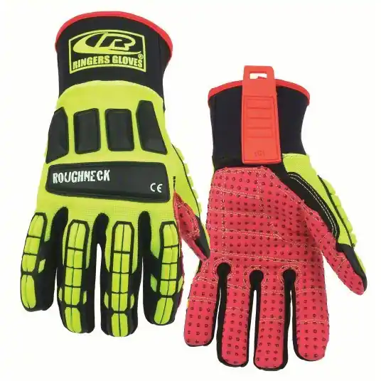 Ringers 267-09 Mechanics Gloves M (9), Synthetic Leather with Silicone Grip, 1 PR