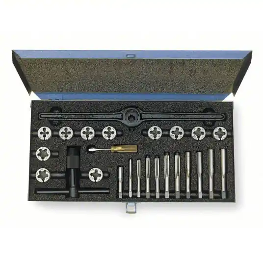Cleveland C00532 Tap and Die Set 49 Pieces, 1/8"-27 Min. Tap Thread Size, 1"-14 Max. Tap Thread Size