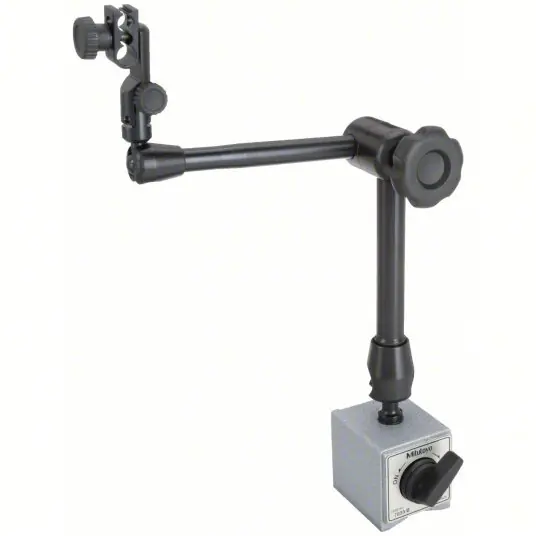 Mitutoyo 7033-10 Magnetic-Base Indicator Holder, Articulating Arm, 600 N Holding Power, 64 mm
