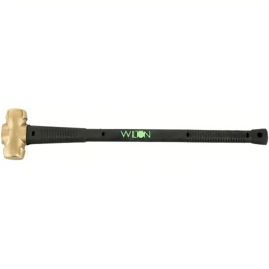Wilton 90830 Soft-Face Sledge Hammer Brass, Steel Handle, 8 lb Head Wt, 2 in Dia, 30 in Overall Lg, Round Shape