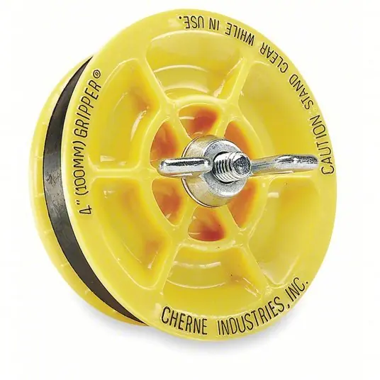 Cherne 270245 Pipe Plug Wing Nut, End of Pipe, For 4 in Pipe, Natural Rubber Plug