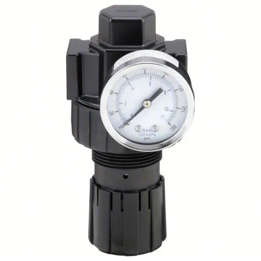 Parker 06R218AC Compressed Air Regulator Zinc, 3/8 in NPT, 60 cfm, 2 psi to 125 psi, 125 psi Max Op Pressure