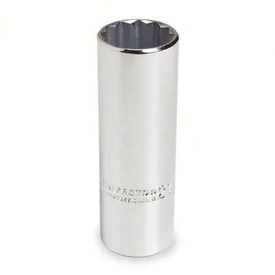 Proto J5330M Socket 1/2 in Drive Size, 30 mm Socket Size, 12-Point, Deep, Chrome