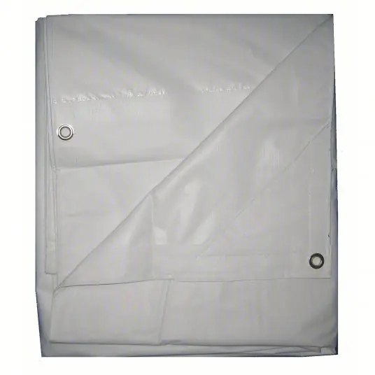 KVM Tools KV5WTN4 Tarp 29.33 ft Lg, 19 ft Wd, Std Duty, 5.1 mil, Polyethylene, White, 4 oz/sq yd