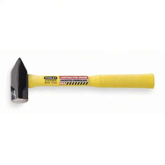 Stanley 56-218 Blacksmith Hammer Fiberglass, 2 1/2 lb Head Wt, 1 5/8 in Face Dia, 14 in Overall Lg