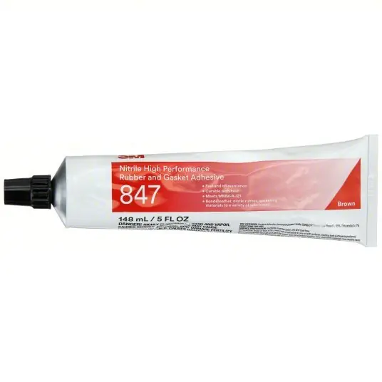 3M 847 Gasket Adhesive, 5 fl oz, Tube, Brown, Oil Resistant
