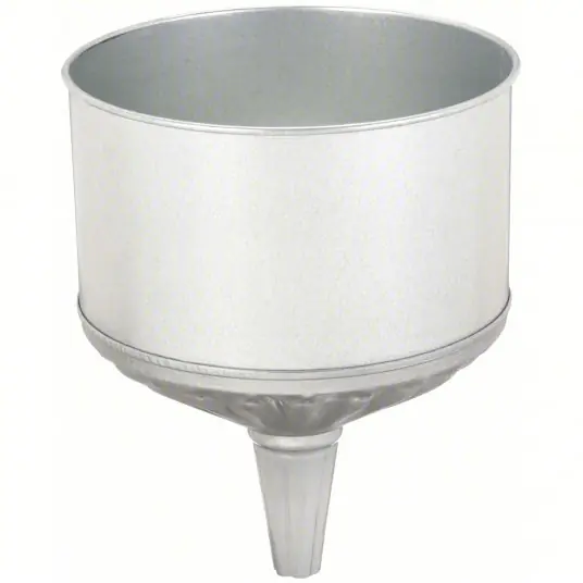 Funnel King 94463 Galvanized Spout Funnel Steel, 256 fl oz Fluid Capacity, 9 5/8 in Overall Dia, 11 7/8 in Overall Ht