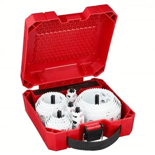 Milwaukee 49-22-4185 Hole Saw Kit 29 Pieces, 3/4 in to 4 3/4 in Saw Size Range, 1 5/8 in Max. Cutting Dp
