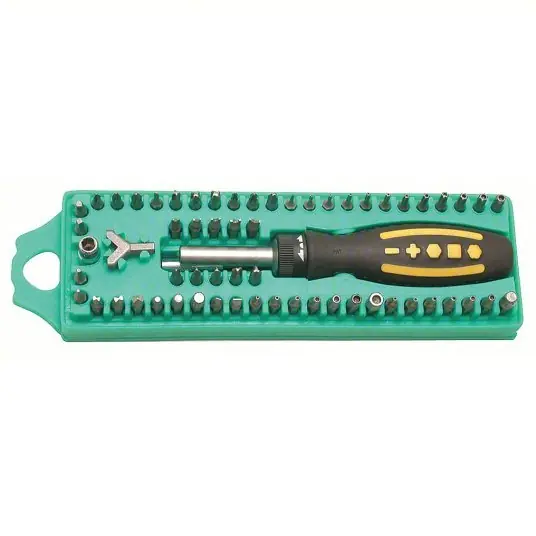 Eclipse 800-081 Multi-Bit Screwdriver 60 Tips, 9 1/2 in Overall Lg, Magnetic, Ergonomic Grip, Single End