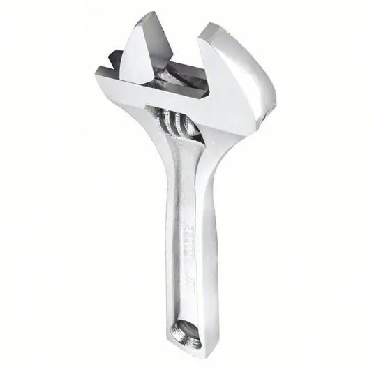 Proto J706A Adjustable Wrench Alloy Steel, Chrome, 6 in Overall Lg, 15/16 in Jaw Capacity, Plain Grip