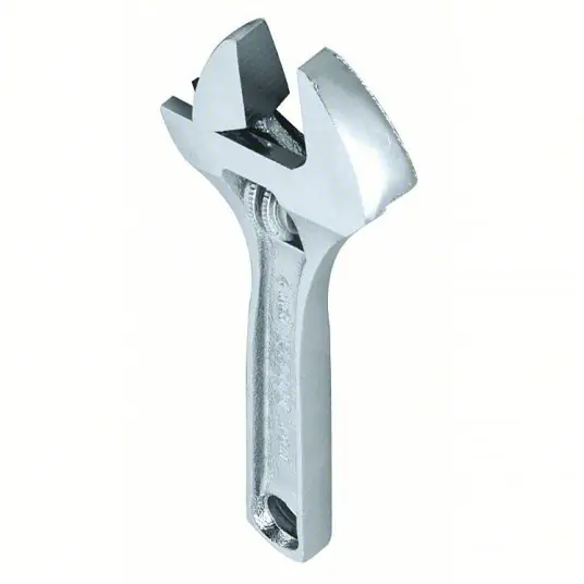 Proto J712A Adjustable Wrench Alloy Steel, Chrome, 12 in Overall Lg, 1 9/16 in Jaw Capacity, Plain Grip