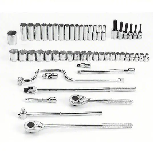 Proto J54218 Socket Wrench Set 1/2 in Drive Size, 54 Pieces, 10 mm to 36 mm Socket Size Range, Chrome