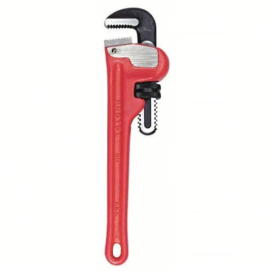 Proto J810HD Pipe Wrench Cast Iron, 1 1/2 in Jaw Capacity, Serrated, 10 in Overall Lg, I-Beam
