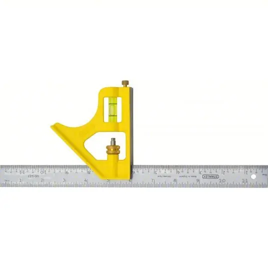 Stanley 46-123 Combination Square Inch, Square, Steel, 12 in, Steel, Square, 2 Pieces, SAE