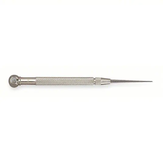 Starrett 70A Pocket Scriber, Straight, Round, Steel, Knurled, Nonmagnetic, Removable Tip, Steel