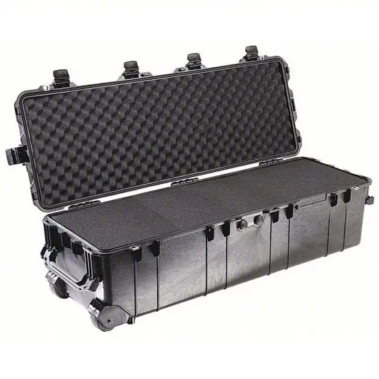 Pelican 1740 Protective Case 12 7/8 in x 41 in x 12 1/8 in, Flat/Pick and Pluck, Black, 2 Wheels