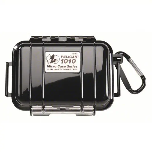 Pelican 1010S Protective Case 2 7/8 in x 4 3/8 in Inside, Black, No Wheels, Polycarbonate