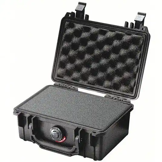 Pelican 1120 Protective Case 4 3/4 in x 7 1/4 in Inside, Black, Foam Included, No Wheels, Plastic/Rubber