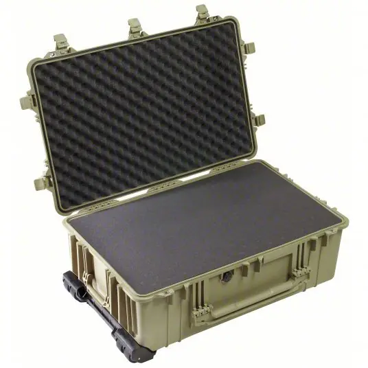 Pelican 1650-020-130 Protective Case 17 1/2 in x 28 5/8 in x 10 5/8 in Inside, Flat/Pick and Pluck, Green, IP67