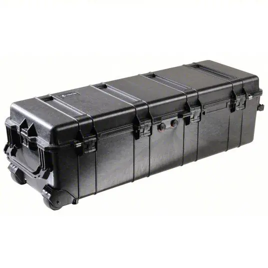 Pelican 1740-001-110 Protective Case 12 7/8 in x 41 in x 12 1/8 in, Black, 2 Wheels, No Foam Included