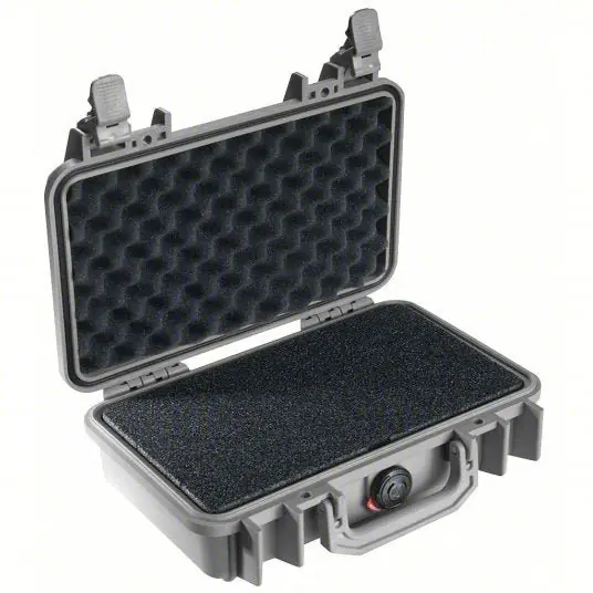 Pelican 1170-000-180 Protective Case 6 in x 10 1/2 in x 3 1/8 in Inside, Flat/Pick and Pluck/Solid, Silver