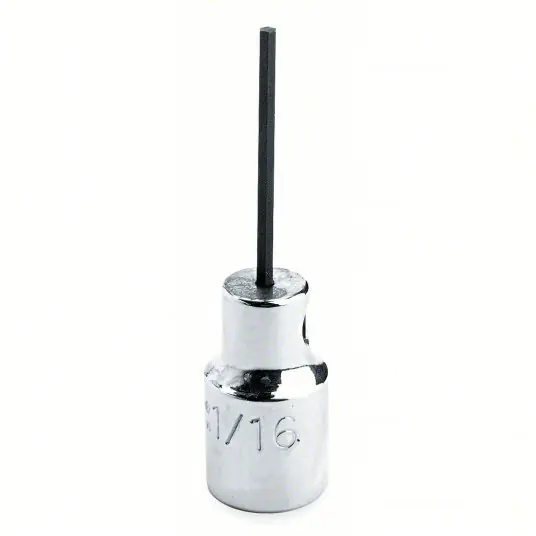 Proto J4770-4M Socket Bit 1/4 in Drive Size, Hex Tip, 4 mm Tip Size, 1 7/8 in Overall Lg, Metric