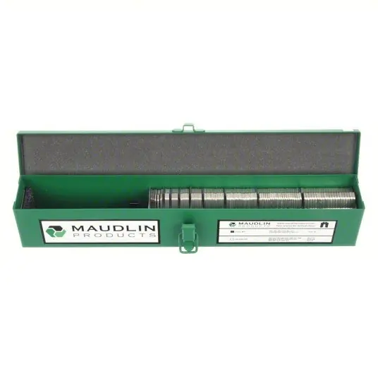 Maudlin MSB3-FK Slotted Shim Assortment,Tabbed,260 pcs Inch, Tabbed, Stainless Steel, 18-8
