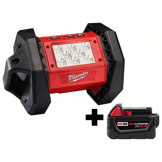 Milwaukee 2361-20, 48-11-1850 Flood Light and Battery M18™ REDLITHIUM™, 1,500 lm Max., 2 Modes