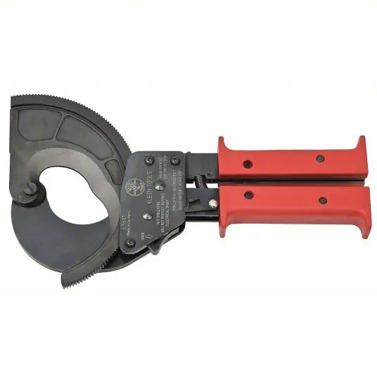 Klein Tools 63601 Ratchet Cable Cutter Plastic Handle, Center, For 2 1/16 in Max Dia Data Cable
