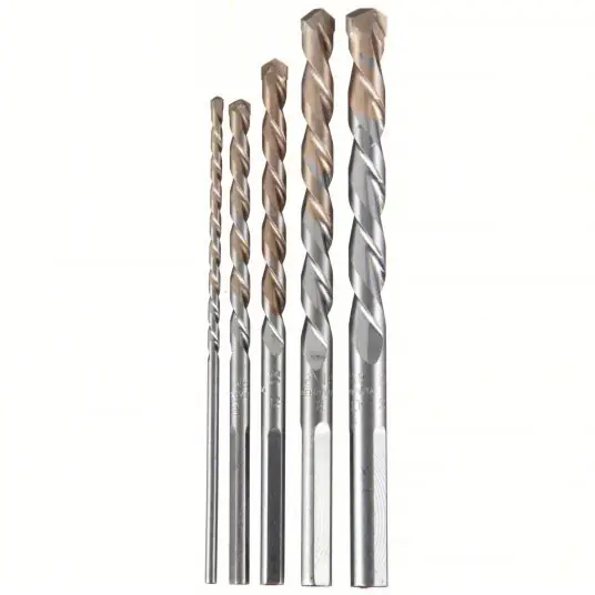 DeWalt DWA56015 Round Shank Drill Bit Set (1/8", 3/16", 1/4", 5/16", 3/8") Bit Size, 5 Drill Bits