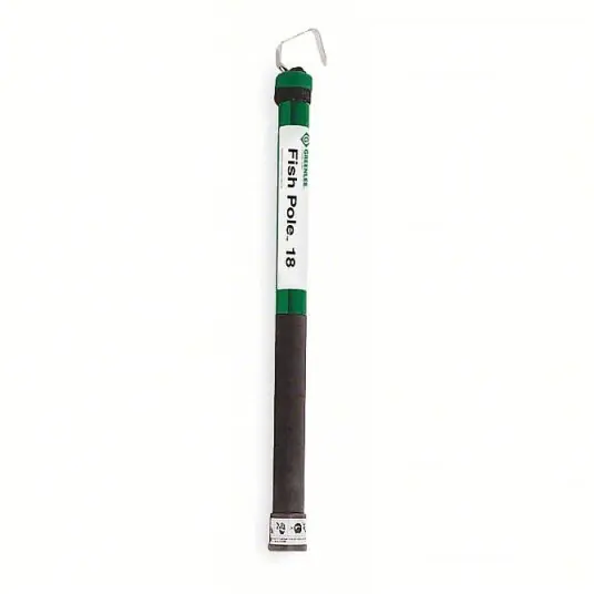 Greenlee FP18 Telescoping Fish Stick Clip, 2 in Rod Dia, 27 in to 18 ft, Single Hook End