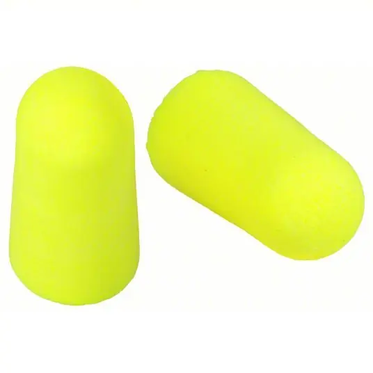 3M 312-1250 Ear Plugs Bullet, 33 dB NRR, Gen Purpose, Uncorded, Disposable, Roll-Down, Yellow, 200 PK