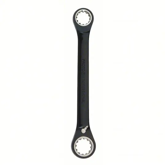 Proto JSBV1618 Box End Wrench Black Chrome, 1/2 in, 9/16 in Head Size, 7 in Overall Lg, Std, Reversing