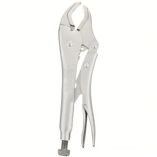 Irwin 1102L3-10CR Locking Plier Curved, Lever, 1 7/8 in Max Jaw Opening, 10 in Overall Lg, 1 1/4 in Jaw Lg, 9 - 11 in