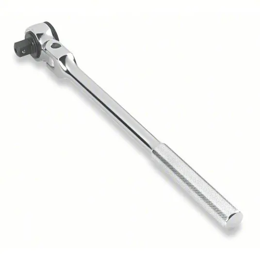 Proto J5457F Hand Ratchet Round, Reversing, 17 in Overall Lg, Chrome, 5° Min Arc Swing, 1/2 in Drive Size