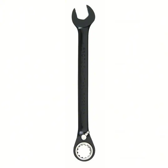 Proto JSCV18 Combination Wrench Alloy Steel, Black Chrome, 9/16 in Head Size, 7 1/2 in Overall Lg, Offset