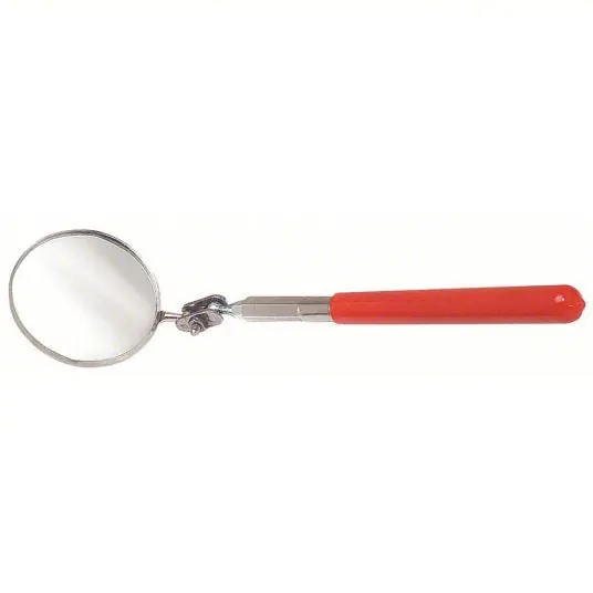 Proto J2372 Inspection Mirror 2 1/4 in Dia Mirror Size, Mirr. Mat. Glass, Mirr. Shp. Round