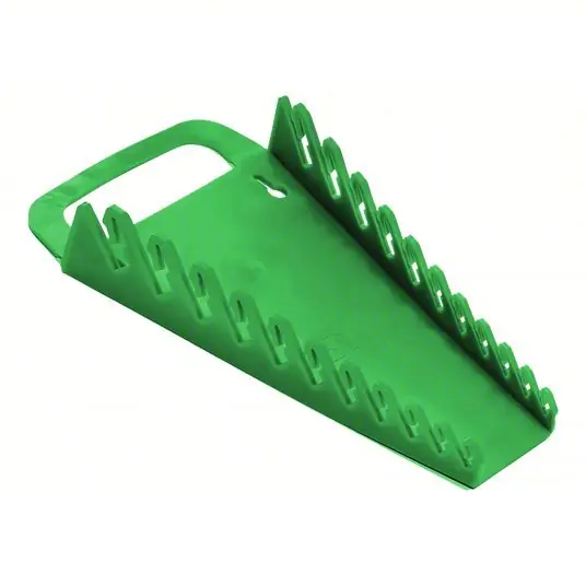 SK 1074 Wrench Rack Green, 7 3/8 in Overall Wd, 1 7/8 in Overall Ht, Plastic