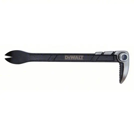 SK0024724-US20260630-101428-0 DeWalt DWHT55524 Claw Bar Point End, 10 in Overall Lg, 5/8 in Bar Wd, 1 1/4 in End Wd, T No, 2 Nail Slots