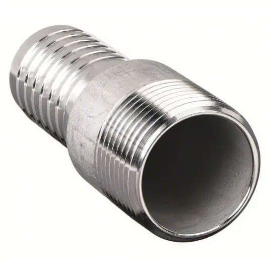 KVM Tools KV3LZ84 Barbed Hose Fitting For 1 in Hose I.D., 316 Stainless Steel x 316 Stainless Steel, Hose Barb x NPT