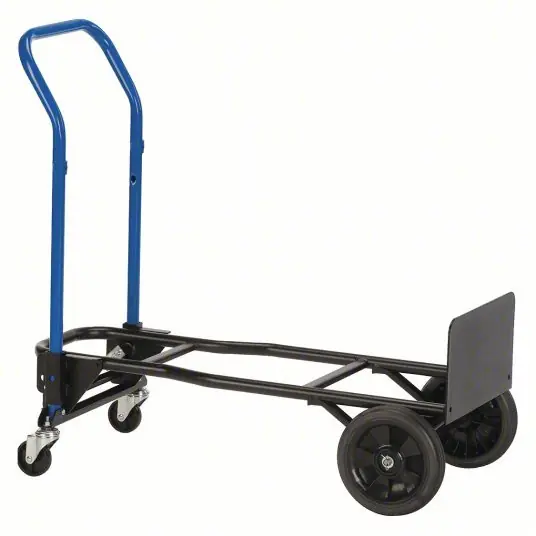 Harper JDC2223 Convertible Hand Truck 14 in x 7 1/2 in, 34 in x 13 in x 9 in, Flat-Free Plastic