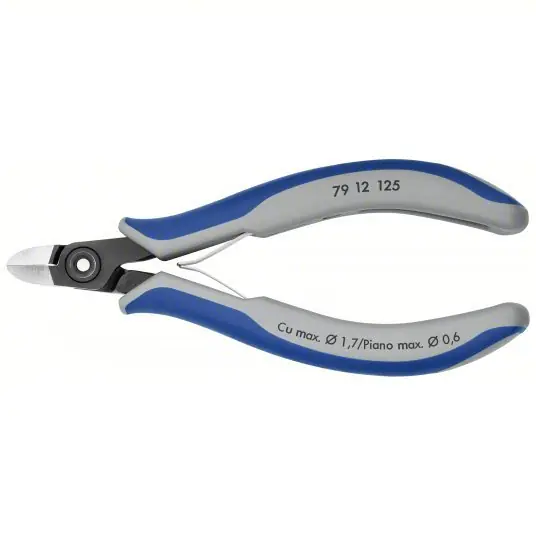 Knipex 79 12 125 Diagonal Cutting Plier Uninsulated, Std, Oval, 5 in Overall Lg, 3/8 in Jaw Lg, 1/2 in Jaw Wd
